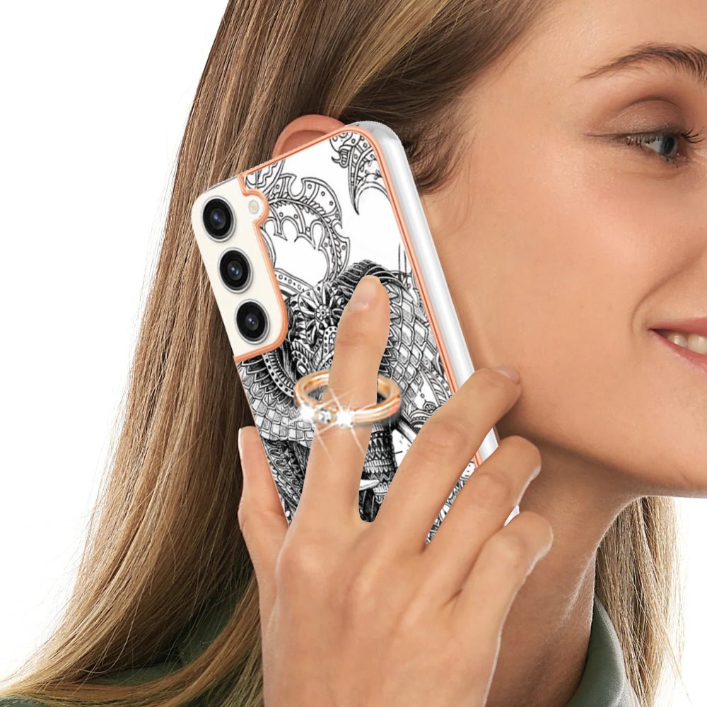 YB IMD Series-20 Style D for Samsung Galaxy S23 IMD Pattern Phone TPU Case 2.0mm Electroplating Kickstand Cover YB IMD Series-20 Style D for Samsung Galaxy S23 IMD Pattern Phone TPU Case 2.0mm Electroplating Kickstand Cover
